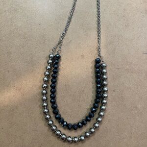 Navy/silver necklace